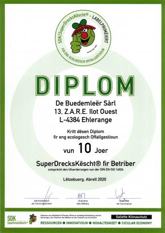 de Buedemleër - Diplôme 10 ans SDK